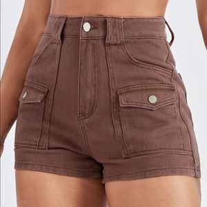 High Waist Flap Denim Shorts